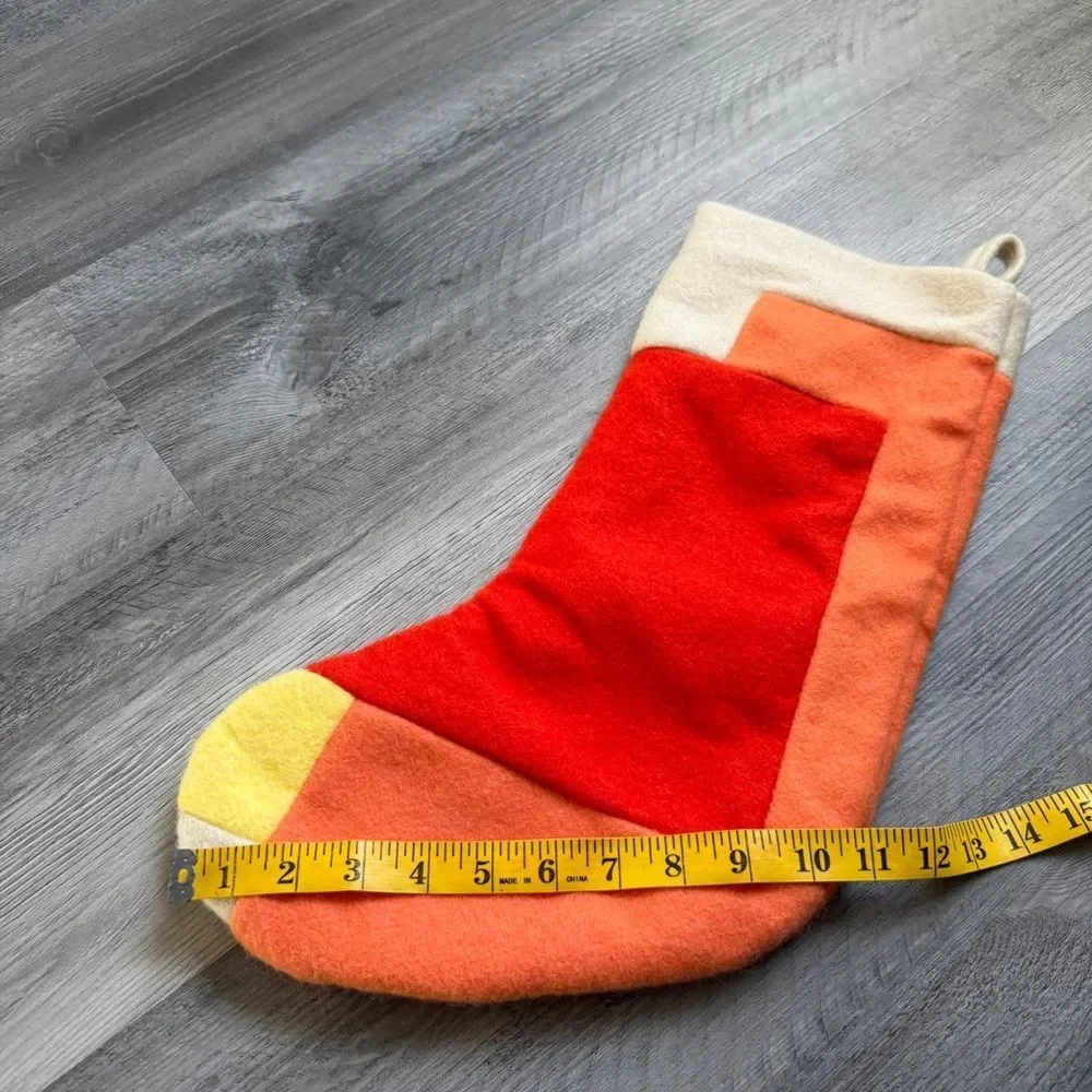 LEGO Christmas Stocking Home Decor Color Block Unisex Orange Red